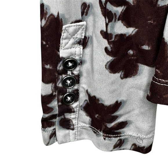 Free People Lucky Shirtee Blue Brown Floral xs - Picture 3 of 5